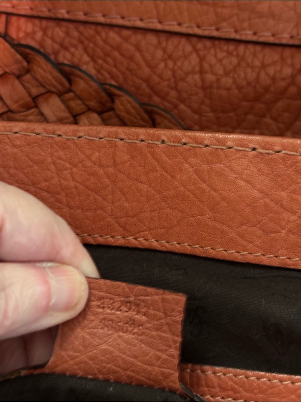 Auth Gucci Vintage Libeccio Medium Bamboo Bar Tote -Orange/Rust Pebbled Leather - Picture 12 of 16